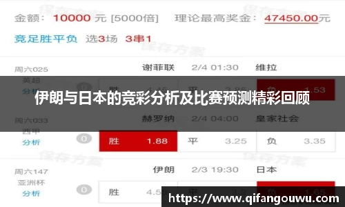 伊朗与日本的竞彩分析及比赛预测精彩回顾